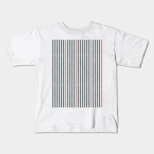 Speckled Stripes - Vertical - Light Blue, Black, Auburn Kids T-Shirt